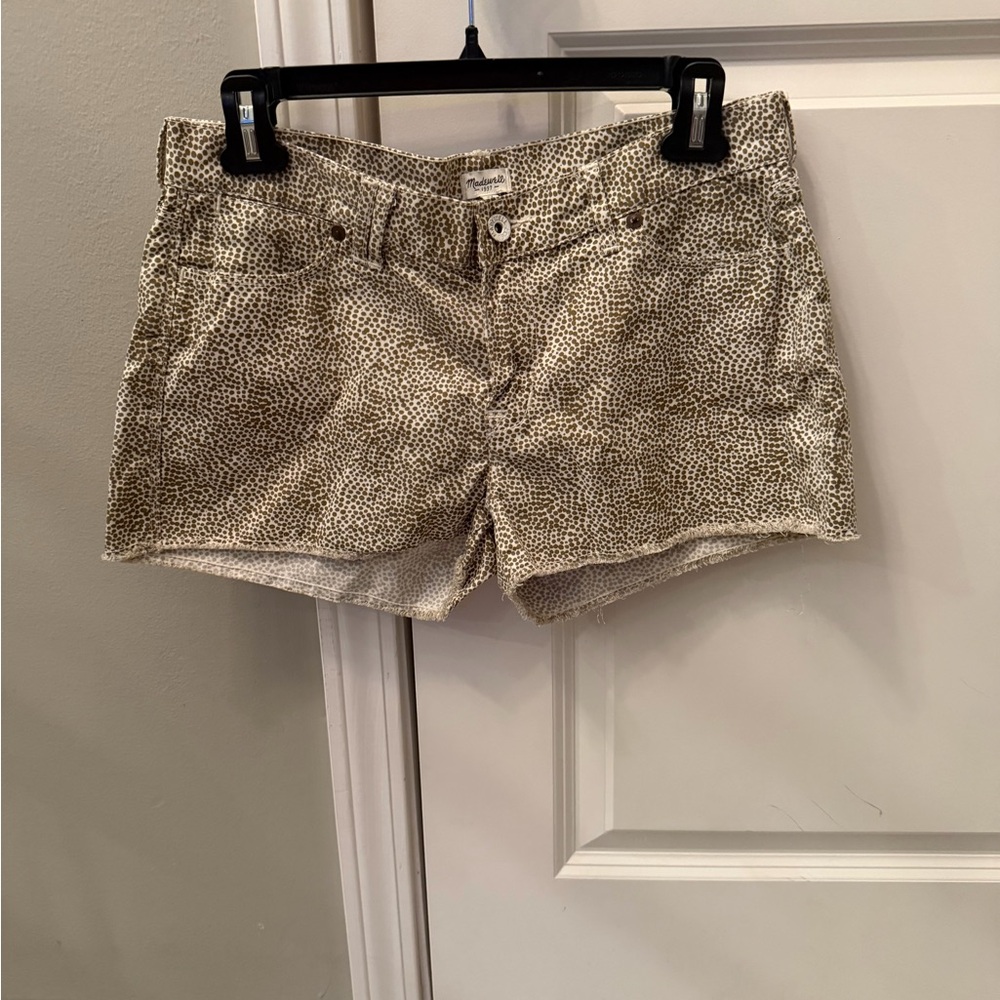 Madewell Tan Leopard Print Jean Shorts